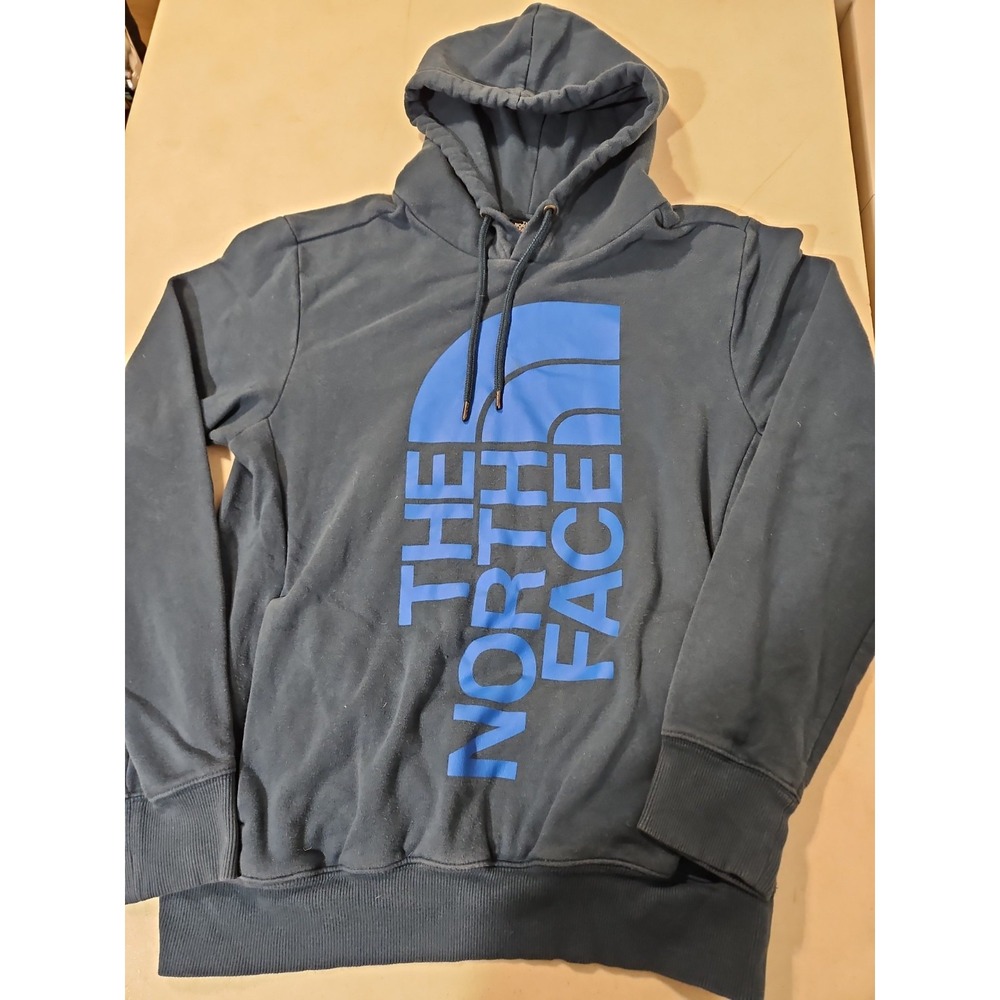 The North Face Half Dome Hoodie Mens Small Dark Blue Spellout pullover (449